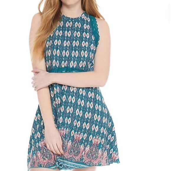 NWOT Wonderly ikat/jacquard print flowy dress-S - Picture 2 of 9